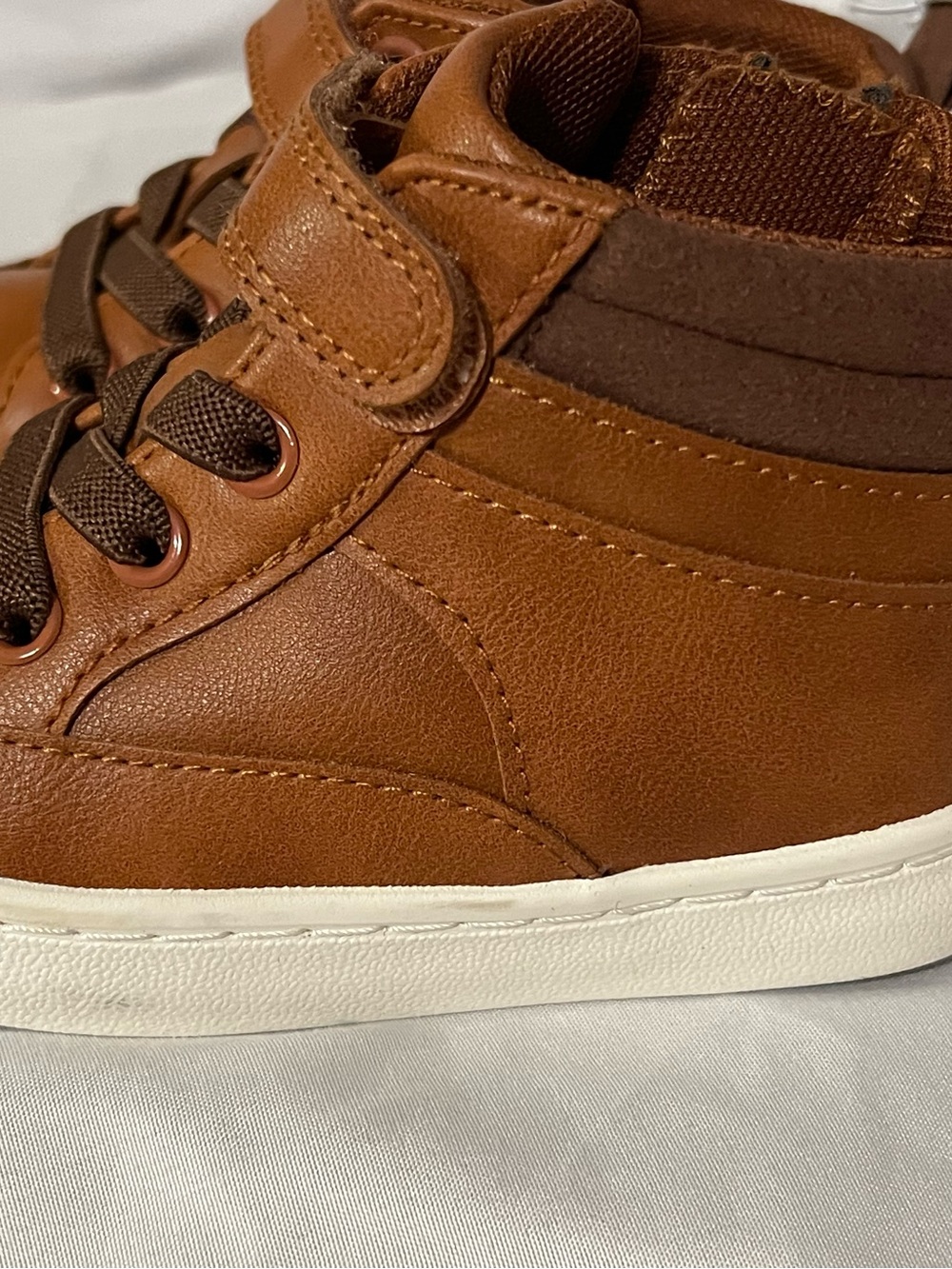 Cat & Jack Brown High-Top Sneakers with White Sole
